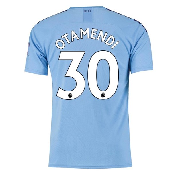 Camiseta Manchester City NO.30 Otamendi Replica Primera Ropa 2019/20 Azul